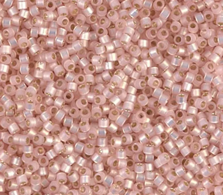 11/0 Miyuki Delica Seed Bead – Silver Lined Light Pink Alabaster Dyed