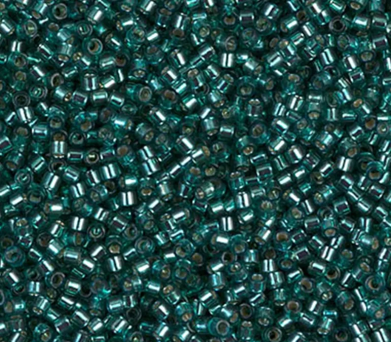11/0 Miyuki Delica Seed Bead – Silver Lined Teal Dyed