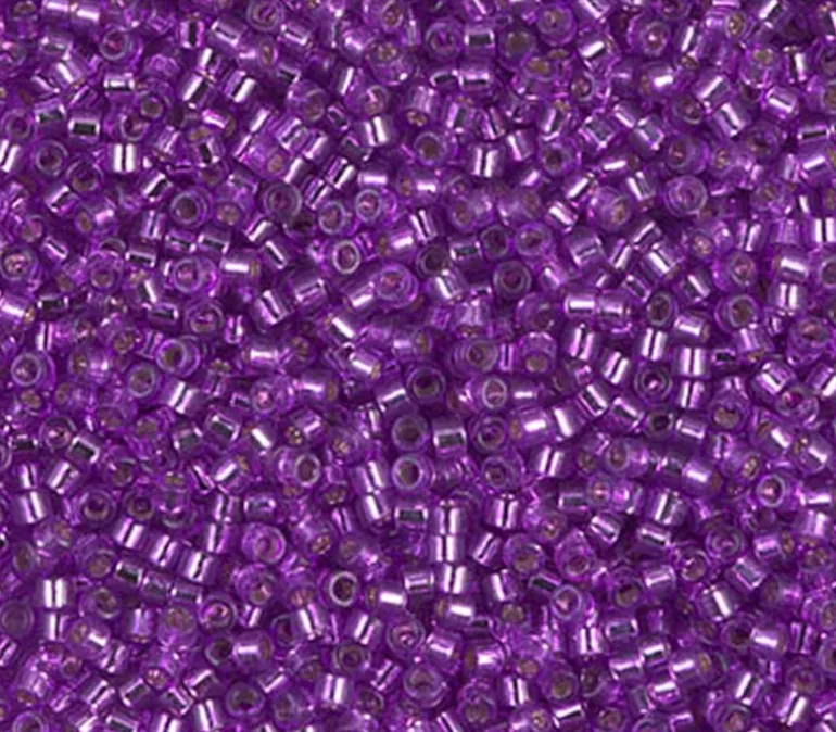 11/0 Miyuki Delica Seed Bead – Silver Lined Dyed Bright Violet