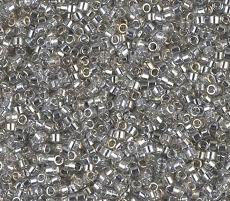 11/0 Miyuki Delica Seed Bead – Transparent Silver Grey Luster