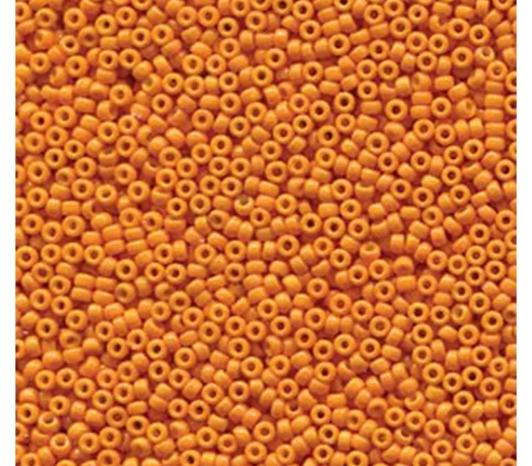 15/0 Miyuki Round Seed Bead – Duracoat Opaque Dyed Orange