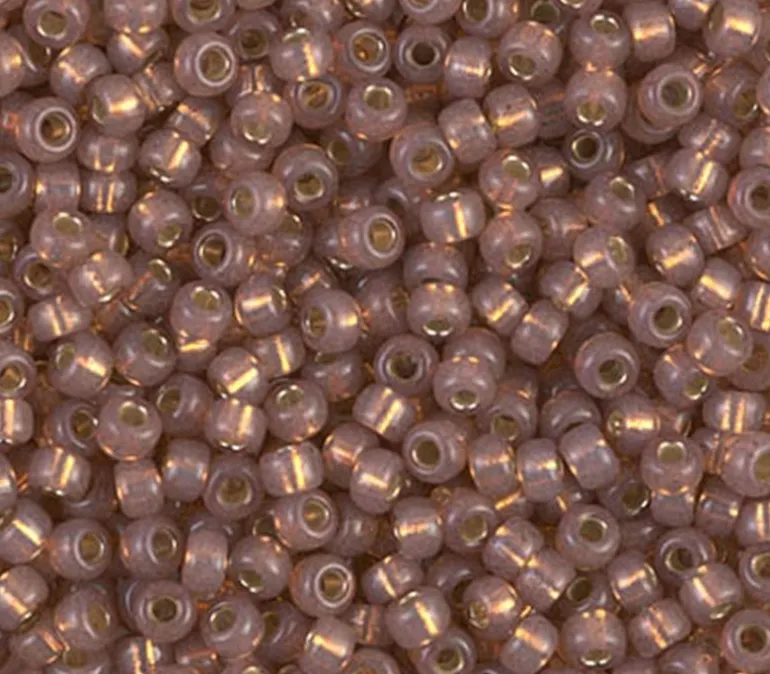 8/0 Miyuki Round Seed Bead – Dyed Rose-Bronze Silver Lined Alabaster