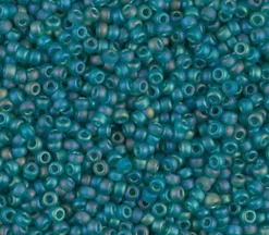 11/0 Miyuki Round Seed Bead – Matte Transparent Teal AB