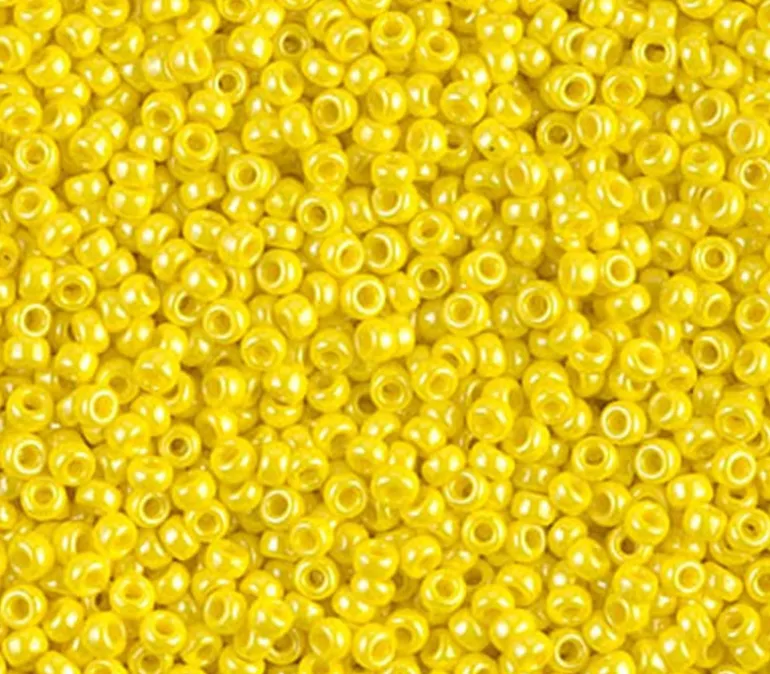11/0 Miyuki Round Seed Bead – Opaque Yellow Luster