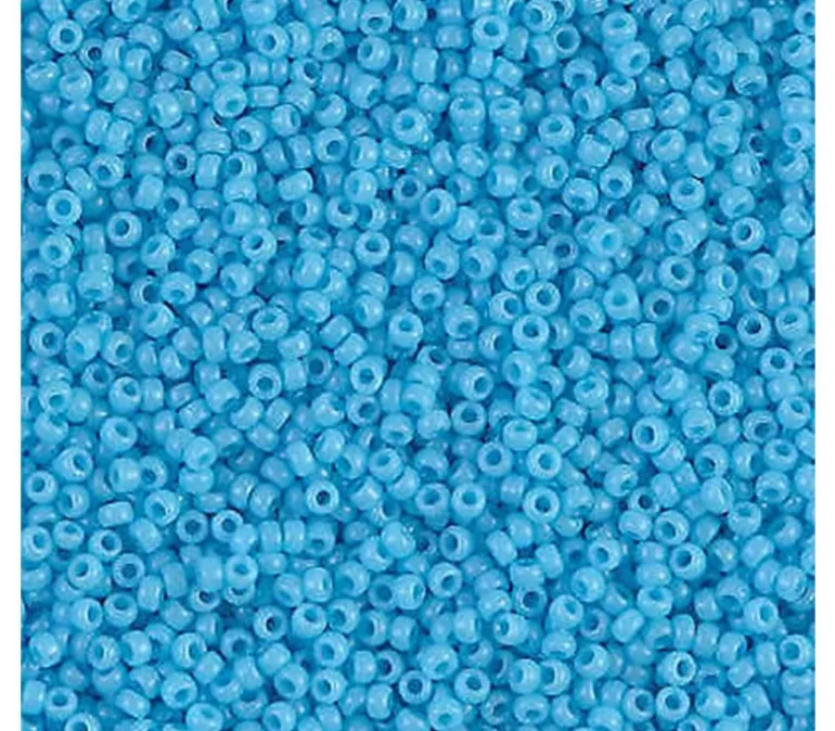 15/0 Miyuki Round Seed Bead – Opaque Turquoise Blue