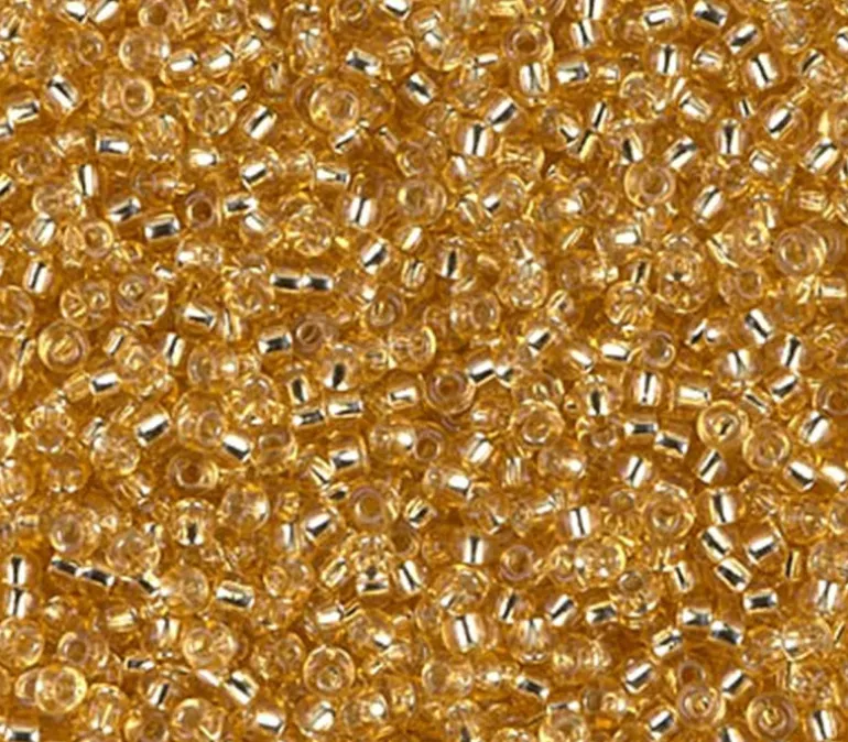 11/0 Miyuki Round Seed Bead – Silver Lined Gold