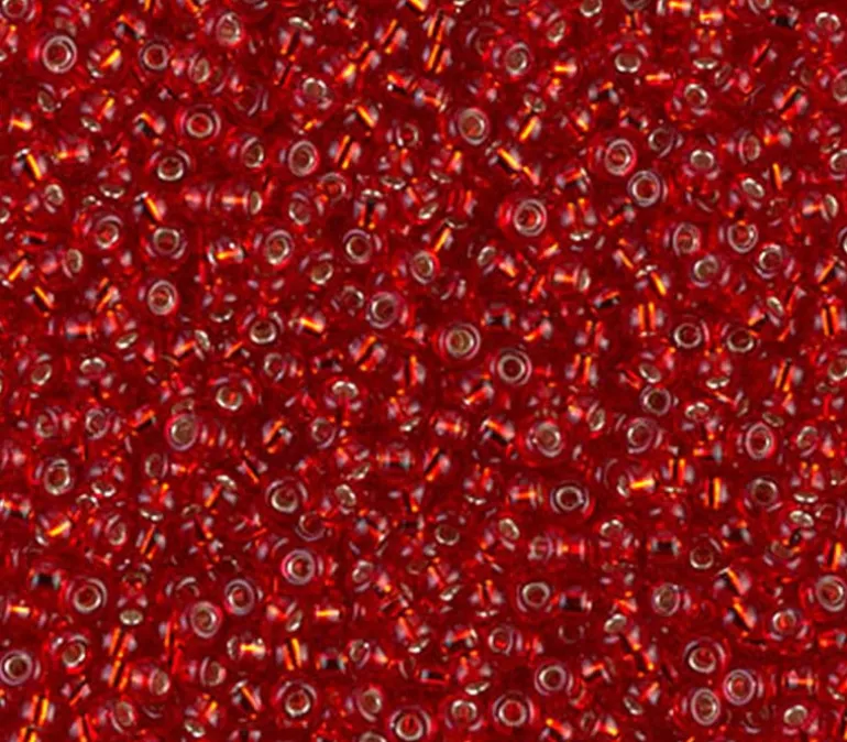 11/0 Miyuki Round Seed Bead – Silver Lined Ruby