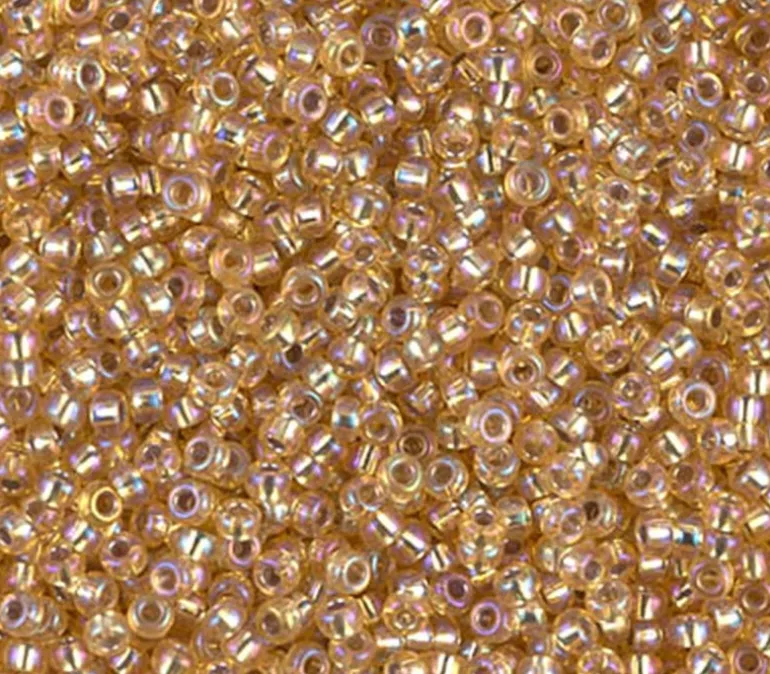 11/0 Miyuki Round Seed Bead – Silver Lined Gold AB