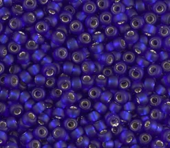 8/0  Miyuki Round Seed Bead – Silver Lined Matte Cobalt