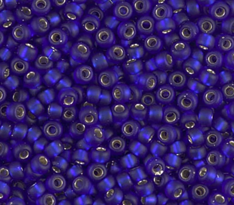 8/0 Miyuki Round Seed Bead – Silver Lined Matte Cobalt