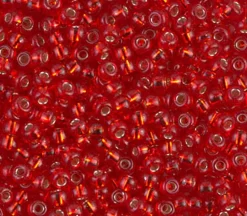 8/0 Miyuki Round Seed Bead – Silver Lined Flame Red