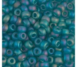 6/0 Miyuki Round Seed Bead – Transparent Matte Teal AB