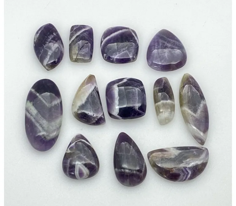 25-35mm Amethyst Chevron Cabochons