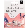 25mm Bali Style Hook Clasp Set – Silver 4pcs