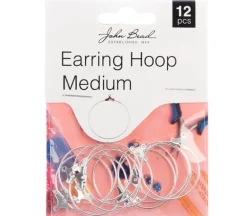 25mm Earring Hoop Medium – Silver 12pcs
