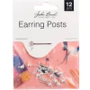 5mm Earring Post With Ball – Silver 12 pcs