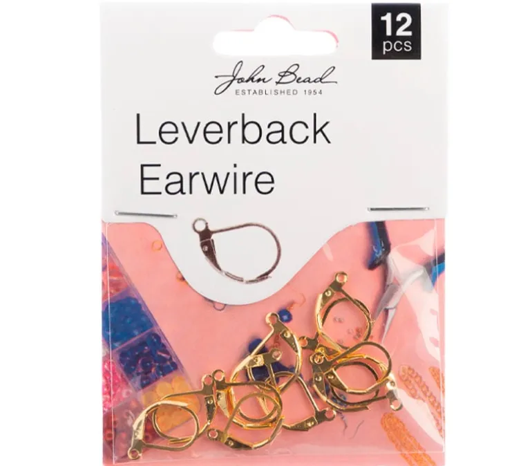 15mm Earwire Leverback – Gold 12pcs