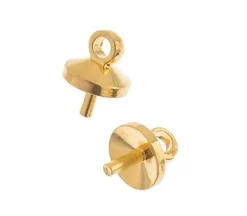 5mm Glue in Bead Cap – Gold 5pcs