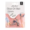 15mm Glue-On Bails – Silver 5 pcs