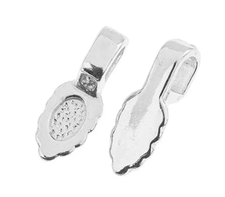 15mm Glue-On Bails – Silver 5 pcs