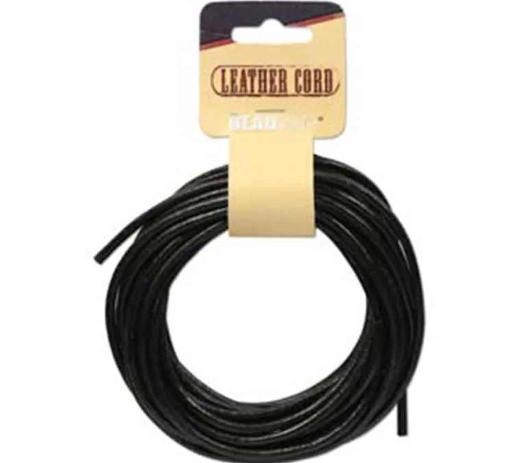 3mm Leather Cord 5 Yards – Black