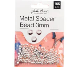 3mm Metal Spacer Bead – Silver 165 pcs