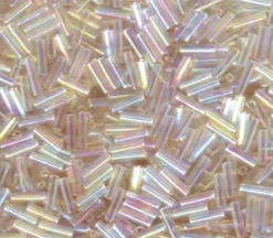 6mm Miyuki Bugle – Crystal Ivory Gold Luster