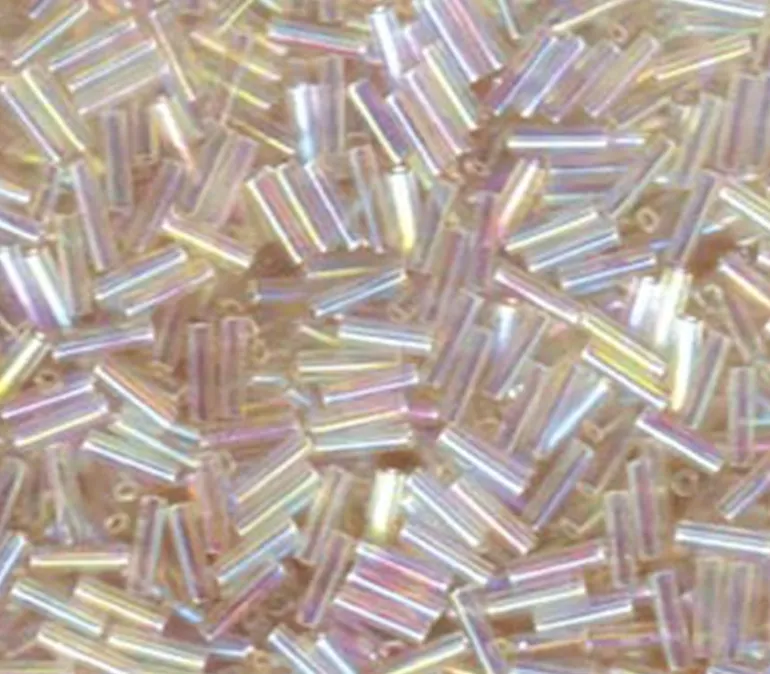 6mm Miyuki Bugle – Crystal Ivory Gold Luster