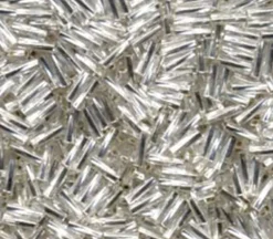 6mm Miyuki Bugle – Silver Lined Crystal Twisted