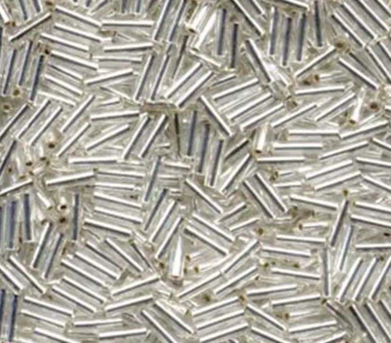6mm Miyuki Bugle – Silver Lined Japanese Silver