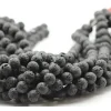 10mm Round Lava Beads – 16-inch Strand – Dyed Black
