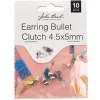 4.5mm x 5mm Earring Bullet Clutch – Silver 10pcs