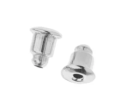 4.5mm x 5mm Earring Bullet Clutch – Silver 10pcs