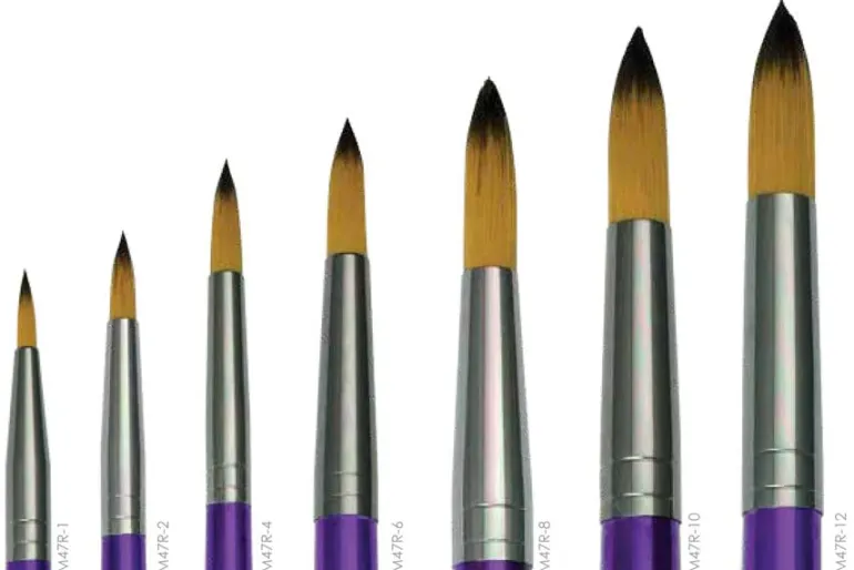 Moderna 47 Long-Handle Art Brushes – Round Size 2