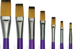Moderna 47 Long-Handle Art Brushes – Flat Size 8