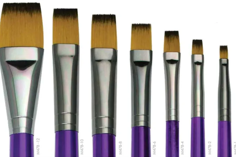 Moderna 47 Long-Handle Art Brushes – Bright Size 10
