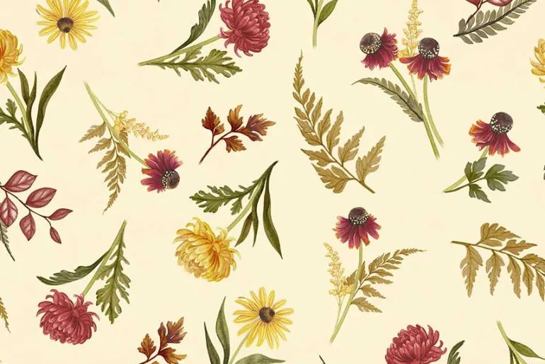 Monarch Meadows Florals on Cream