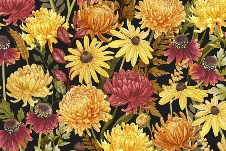 Monarch Meadows Florals on Cream