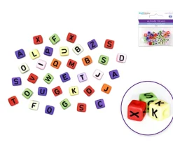 Multicraft Alpha Beads – 8mm Cube – Multi