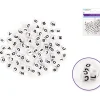 Multicraft Alpha Beads – 8mm Cube – White Black