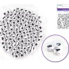Multicraft Alpha Beads – 7mm Round – Black White
