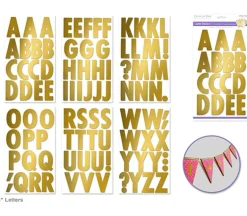 MultiCraft Alpha Sticker Sheets – Large Cap Gold Metallic