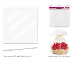 MultiCraft Clear Basket Cello Bags – 28×40 – 2-Piece