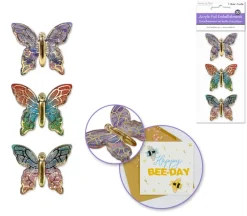 MultiCraft 3D Acrylic Foil Embellishment Stickers – Butterfly