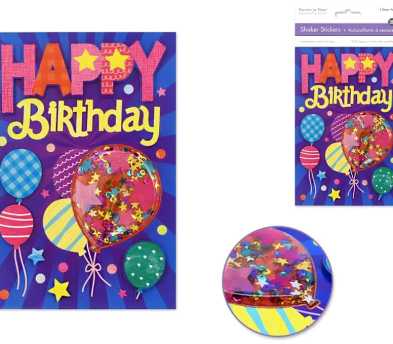 MultiCraft 3D Shaker Stickers – Happy Birthday