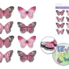 MultiCraft Handmade Glitter Stickers – Pink Butterflies 8 Piece