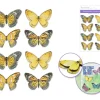 MultiCraft Handmade Glitter Stickers – Yellow Butterflies 8 Piece