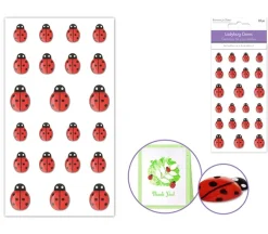MultiCraft Paper Craft Stickers – Mini Ladybug Gembellishments