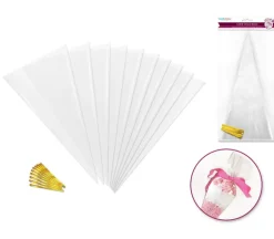 MutliCraft Clear Cone Cello Bags with Twist Ties – 10 Piece