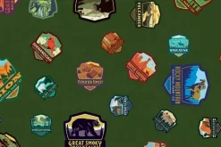 National Parks Emblems Tossed on Navy